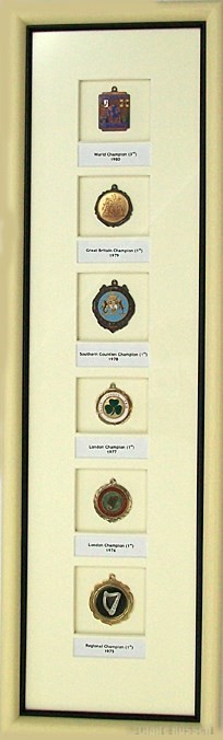 Dance medals in floating mount