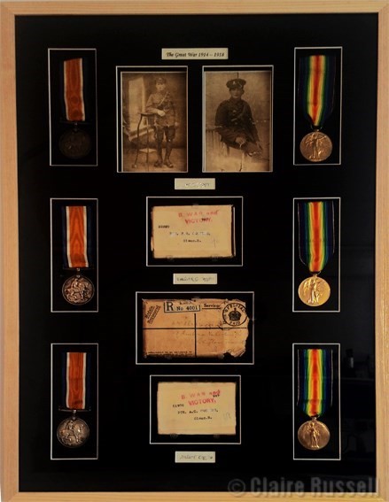 1st World War Medals in flating moutn and UV conservation glass