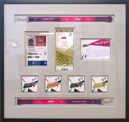 Paralympics games memorabilia in shadow mount