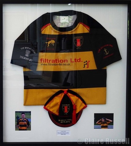 framed Rugby memorabilia