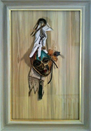 Hand finished water guilded frame on pastel painting